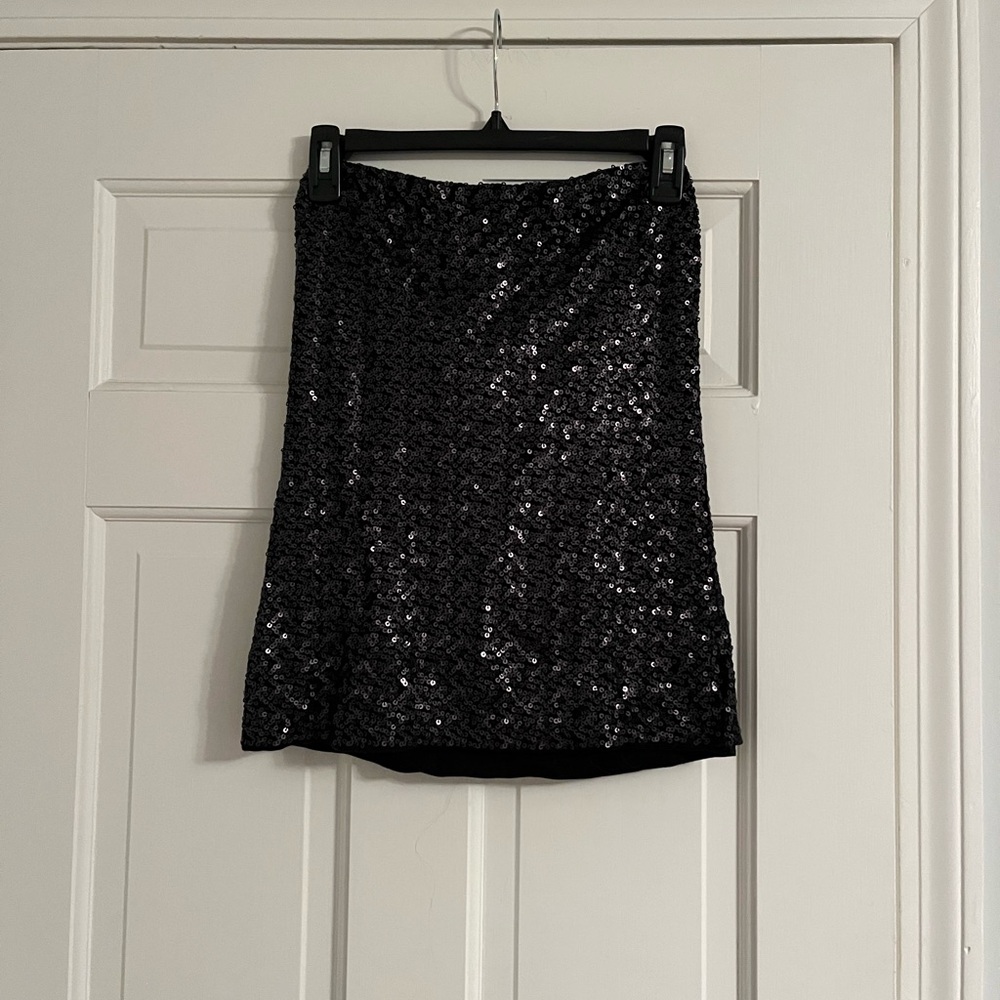 Vintage y2k CAbi black licorice sequin tube top